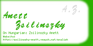 anett zsilinszky business card